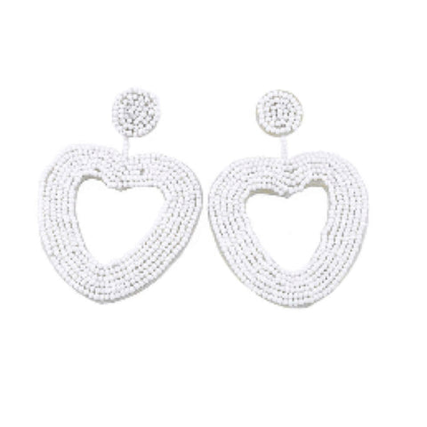 Beaded Heart Earrings