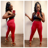 High waisted leggings (Red)