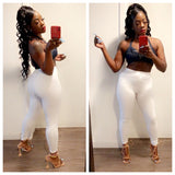 High waisted leggings (White)